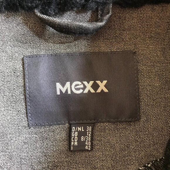 MEXX Women's Charcoal Grey Denim Jean Jacket W/Black Faux Fur Collar Size Small - Picture 8 of 9